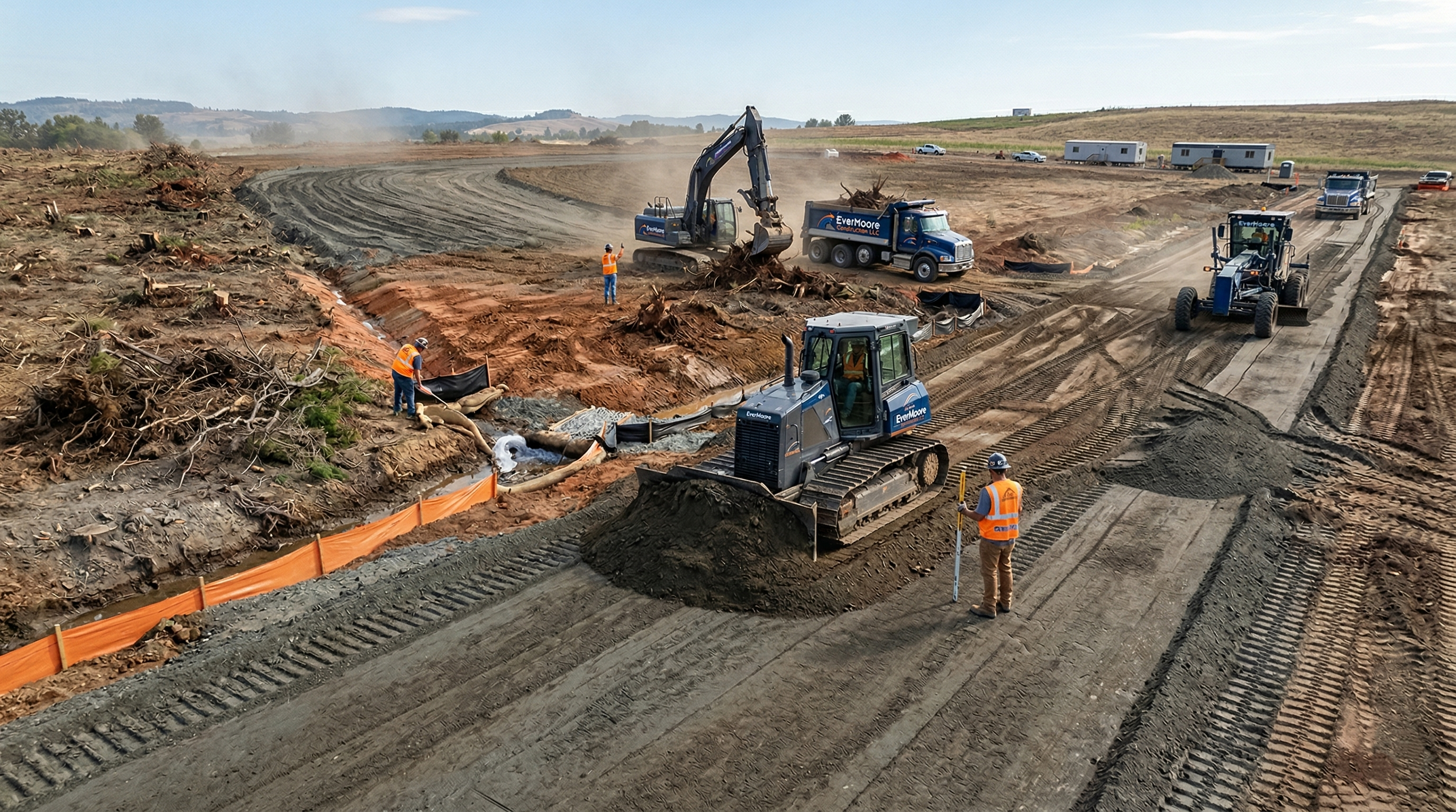Site clearing and preparation